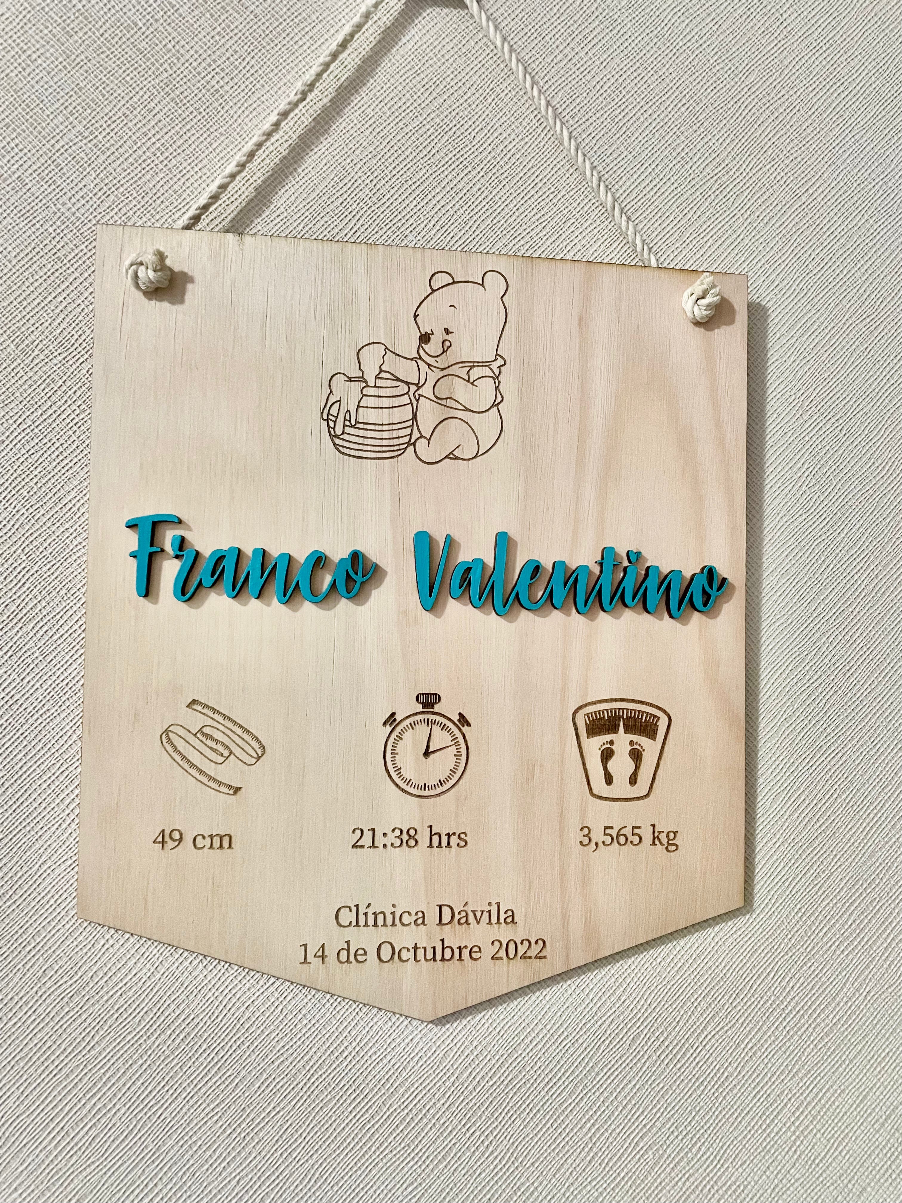 Cartel de nacimiento winnie the pooh