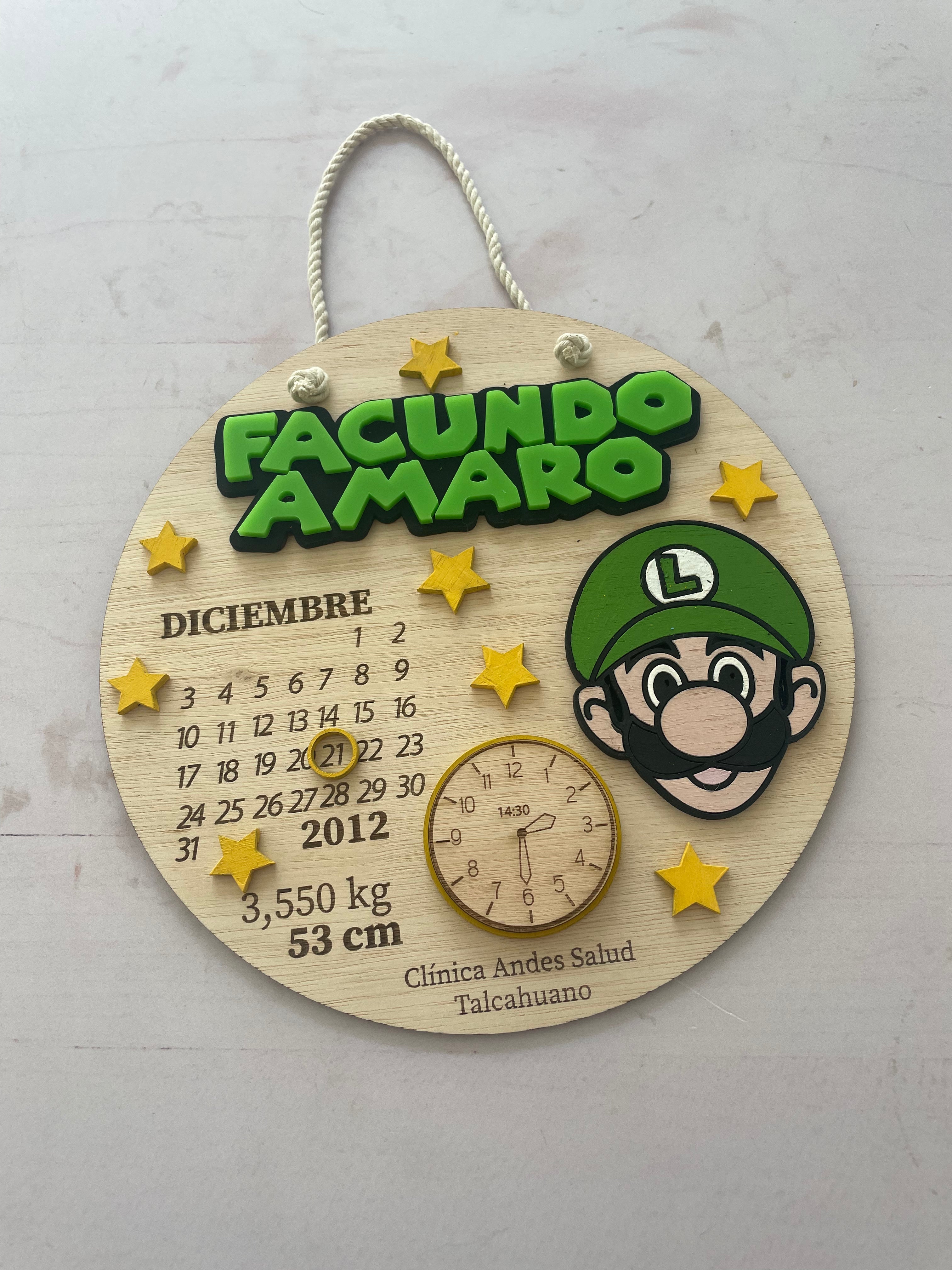 Cartel da nacimiento luigi